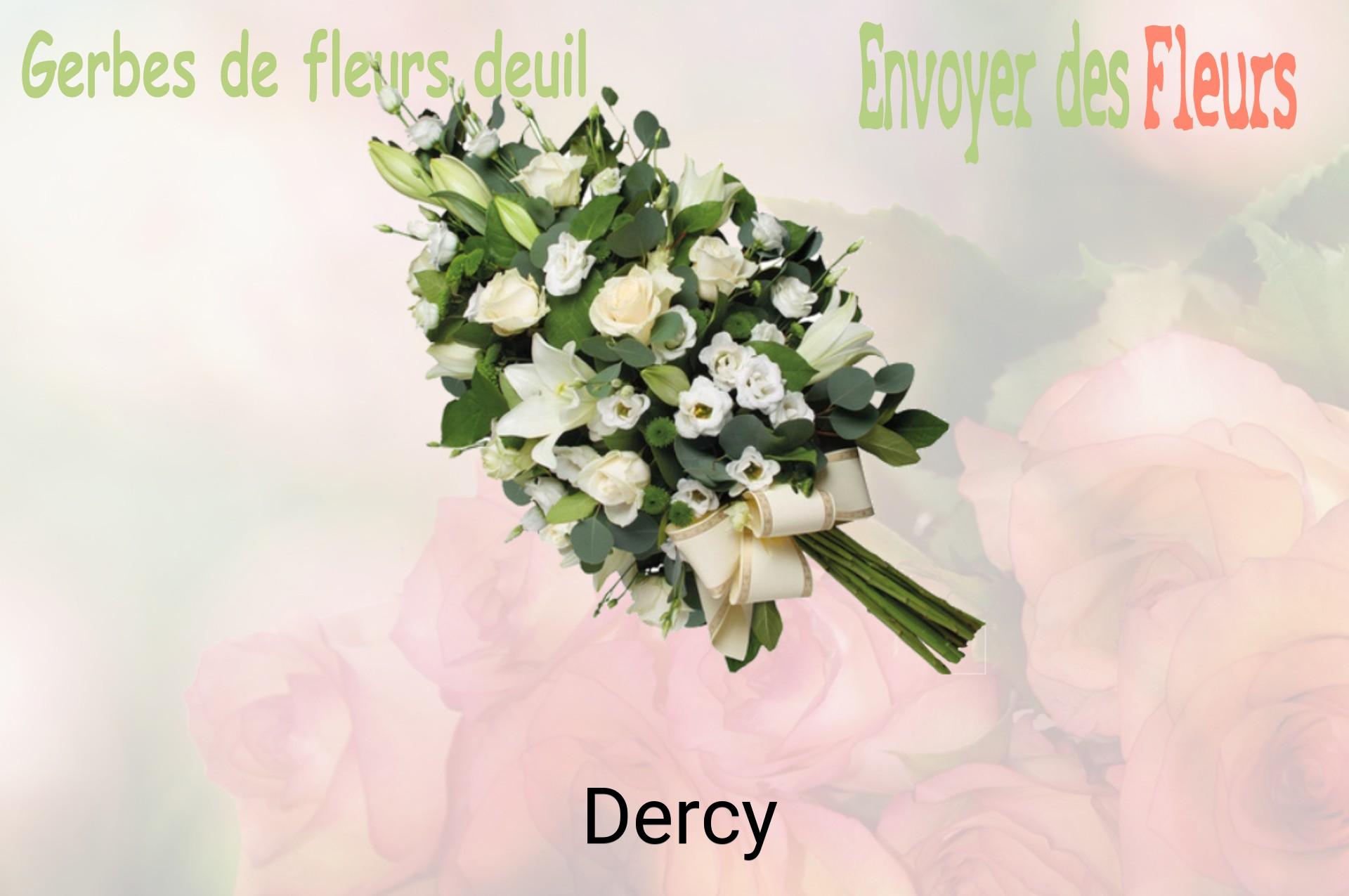Gerbe de fleurs de deuil livrée à Dercy